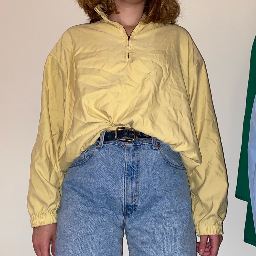 yellow quarter zip jacket
